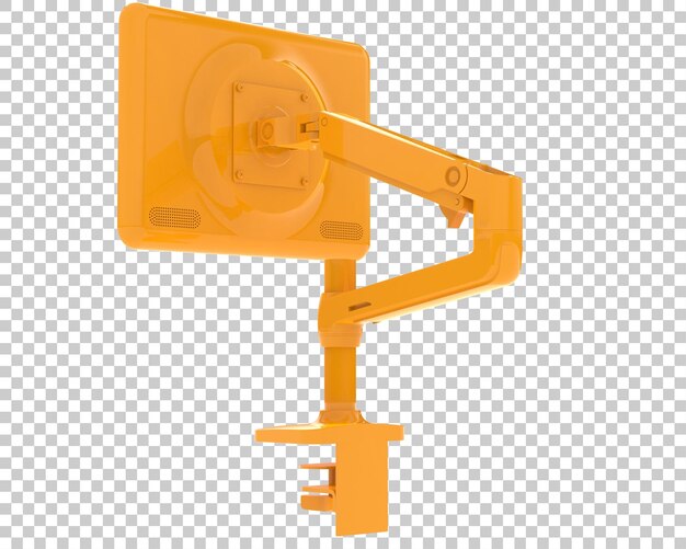 Monitor con brazo aislado sobre fondo transparente Ilustración de renderizado 3d