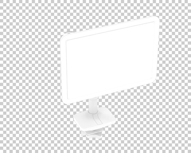 PSD monitor com braço isolado na ilustração de renderização 3d de fundo transparente