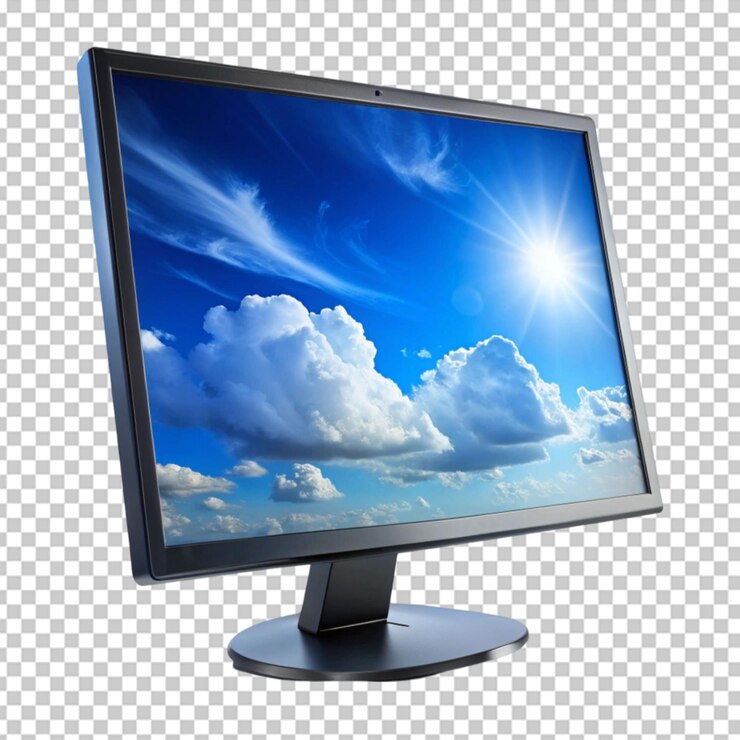 PSD monitor de computadora en un fondo transparente