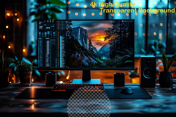 PSD un monitor de computadora con un letrero que dice marca de alta calidad en él
