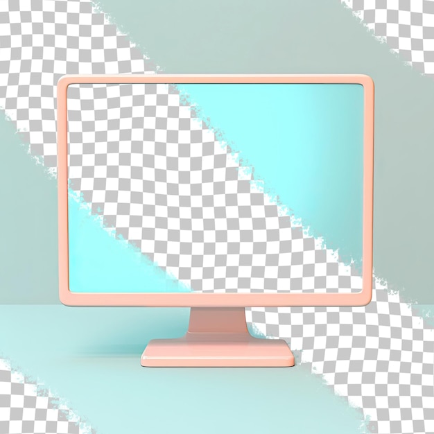 PSD monitor de computador de fundo transparente com caminho de recorte