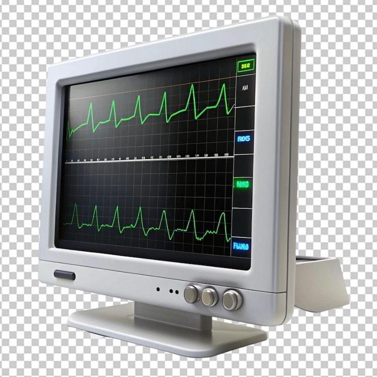 PSD monitor medico su sfondo trasparente
