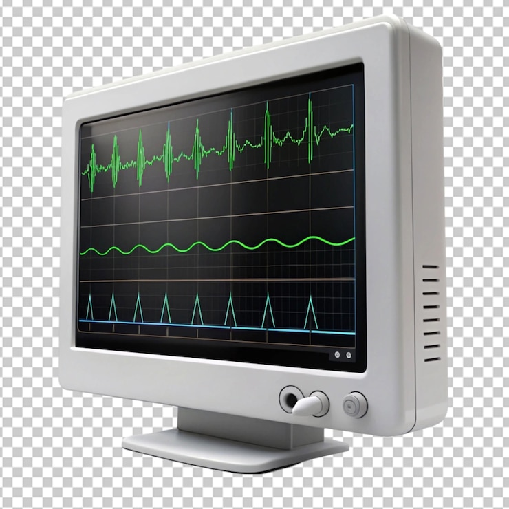 PSD monitor medico su sfondo trasparente
