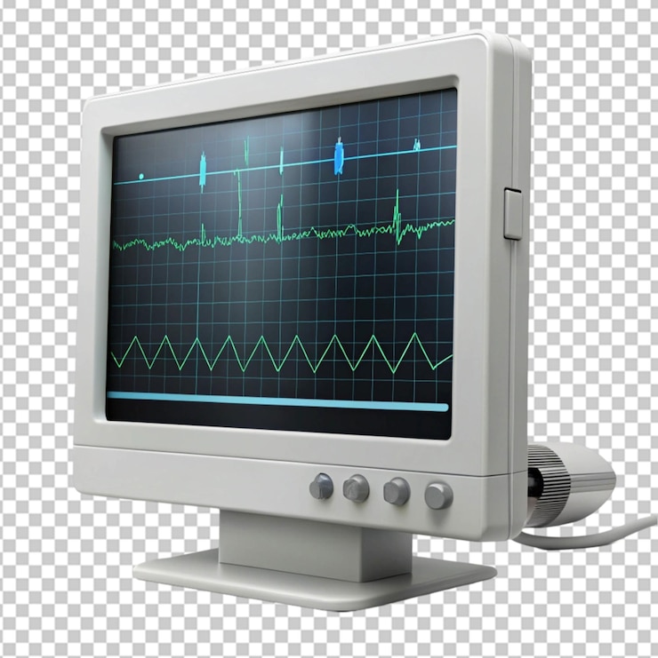 PSD monitor medico su sfondo trasparente