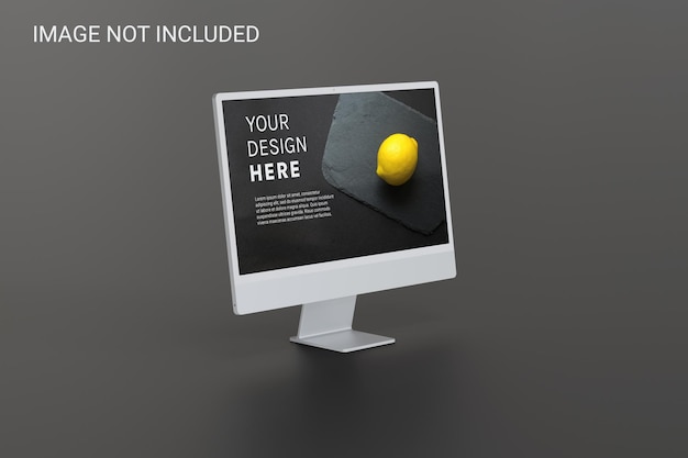Monitor screen mockup left angle view
