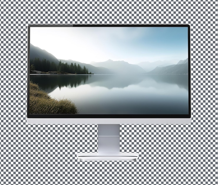 PSD monitor tan elegante aislado sobre fondo transparente