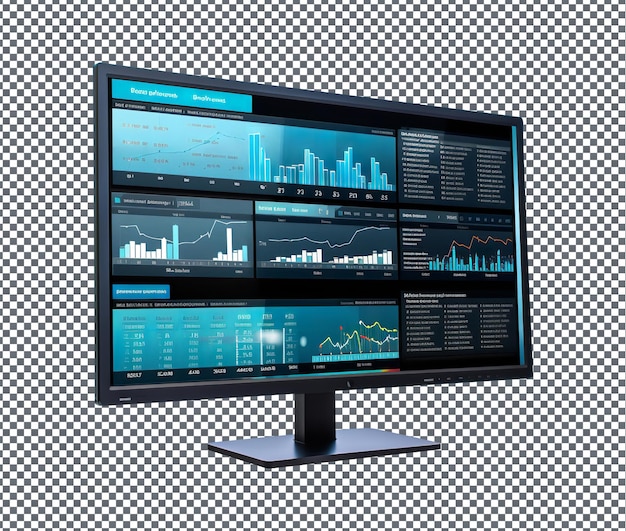 PSD monitor tão elegante isolado em fundo transparente