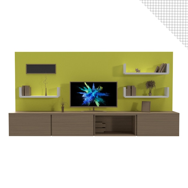 Monitor tv a schermo piatto sul modello del mobile