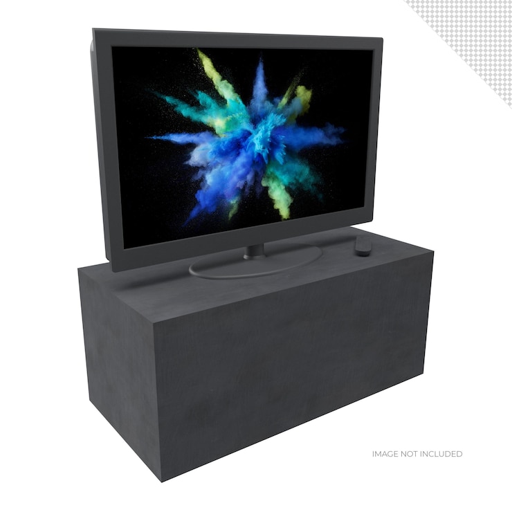 PSD monitor de tv de pantalla plana en maqueta de gabinete