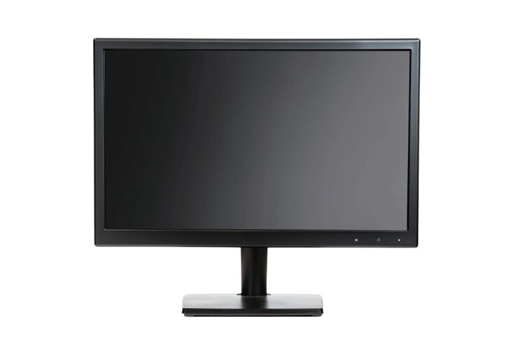 PSD monitore de computadora negro aislado sobre fondo blanco dispositivo electrónico aig57
