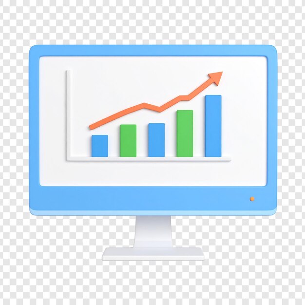 Monitoreo de computadora que muestra la ilustración de la tendencia positiva del gráfico