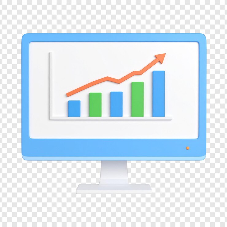 PSD monitoreo de computadora que muestra la ilustración de la tendencia positiva del gráfico