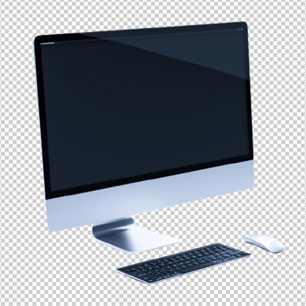 PSD monitoreo de pc aislado en un fondo transparente