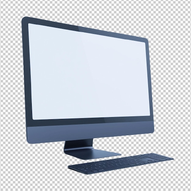 PSD monitoreo de pc aislado en un fondo transparente