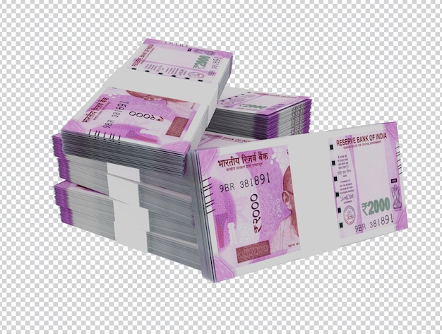 Monnaie indienne - liasses de devises ( 2000 roupies )