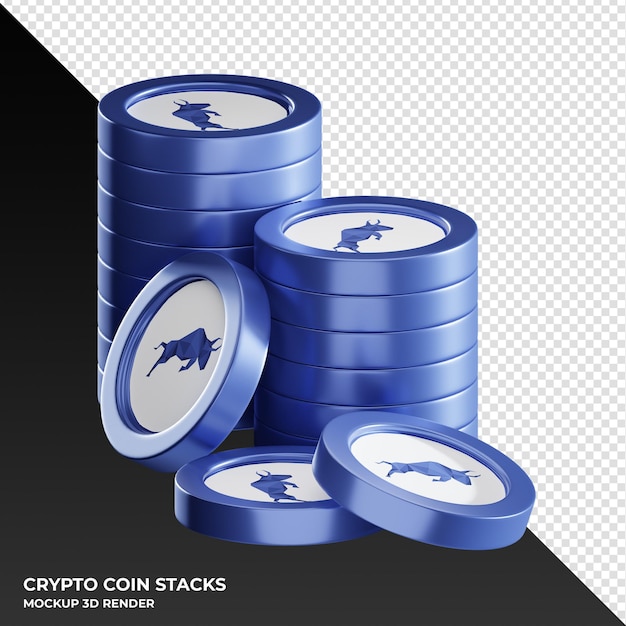 Monnaie Polymath Poly Stacks Illustration De Rendu 3d De Crypto-monnaie