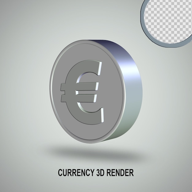 PSD monnaie de rendu 3d argent