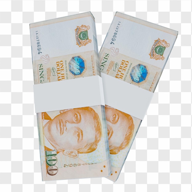 PSD monnaie de singapour dollar 100 : pile de billets de banque sgd en dollar de singapour