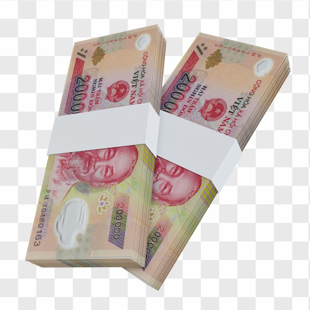 Monnaie Vietnamienne Dong 200.000 : Pile De Billets De Banque Vietnam Vnd