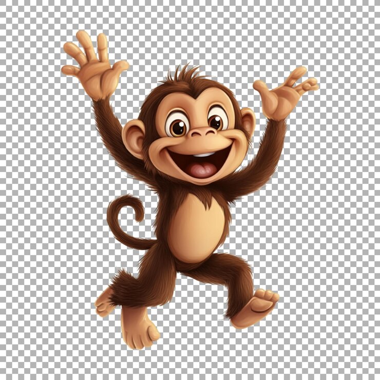 PSD mono feliz en un fondo transparente generado por ai