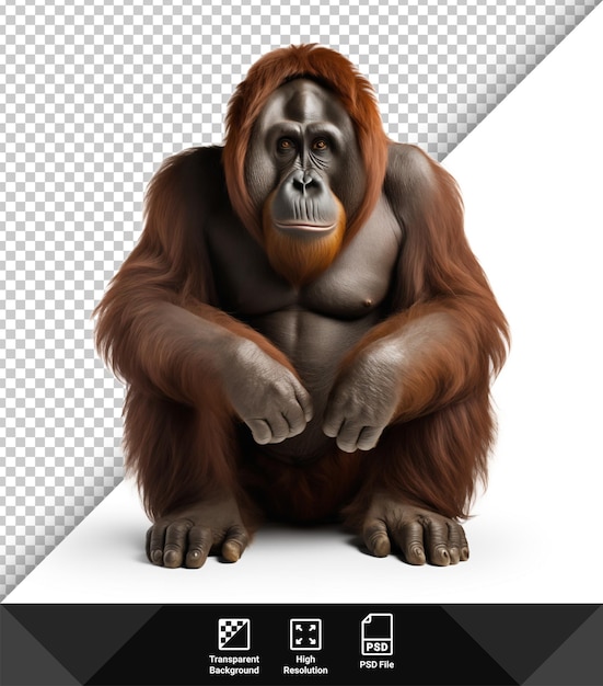 PSD mono orangután psd aislado sobre un fondo transparente