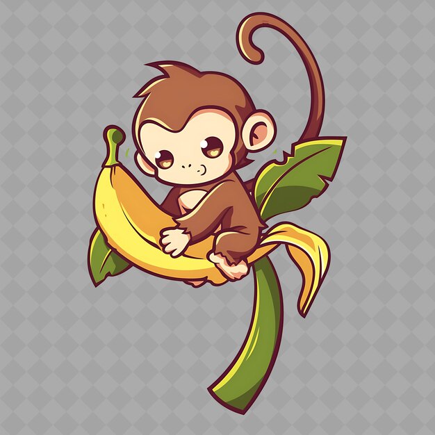 un mono con un plátano en la cabeza