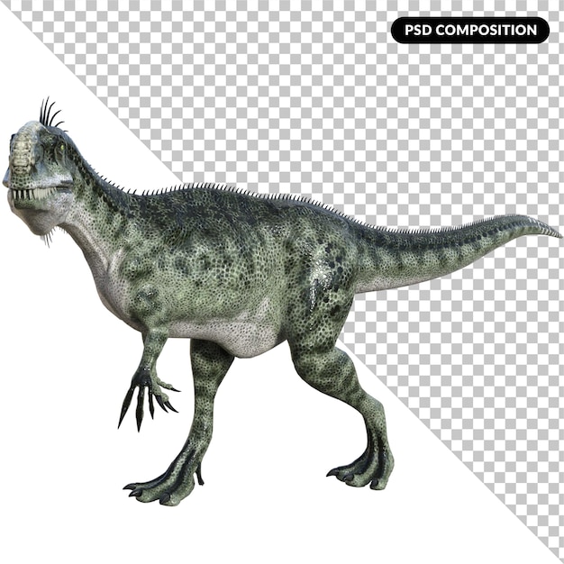 PSD monolophosaurus dinosaurier isoliert 3d-render