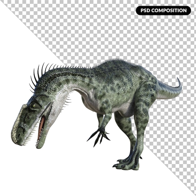PSD monolophosaurus dinosaurio aislado render 3d