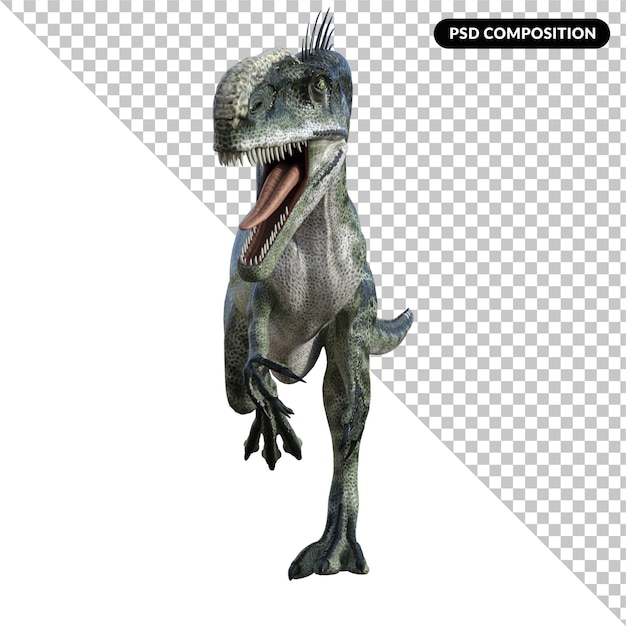 Monolophosaurus dinosaurio aislado render 3d