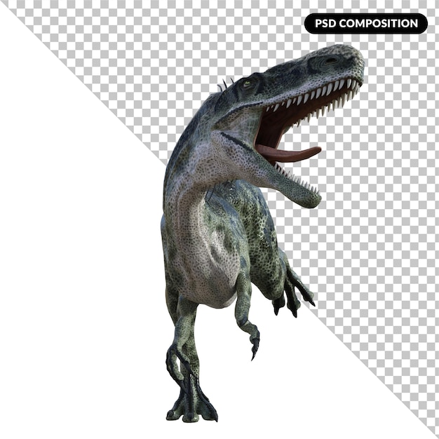 Monolophosaurus dinossauro isolado renderização 3d