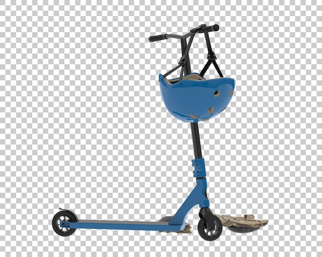 Monopattino isolato su sfondo trasparente illustrazione rendering 3d