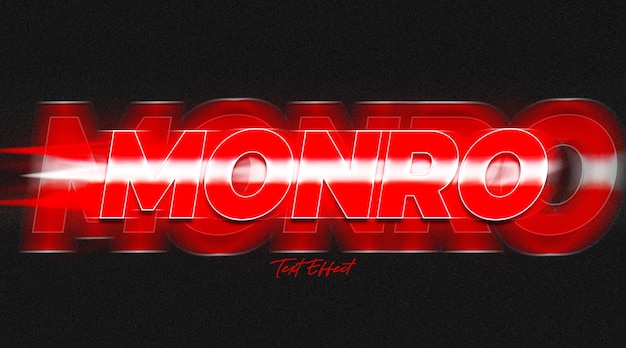 Monro 3d Est Une Maquette D'effet De Style De Texte Premium.