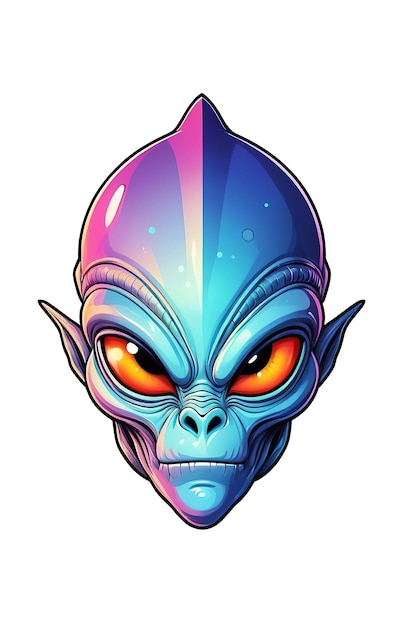 PSD monster-alien-kopf-illustration