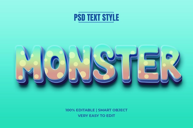 Monster bearbeitbarer 3d-textstileffekt