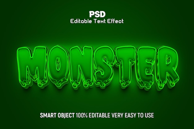 Monster psd 3d bearbeitbarer texteffektstil