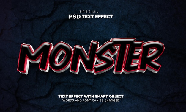 Monster-Texteffekt Bearbeitbares Smart-Objekt