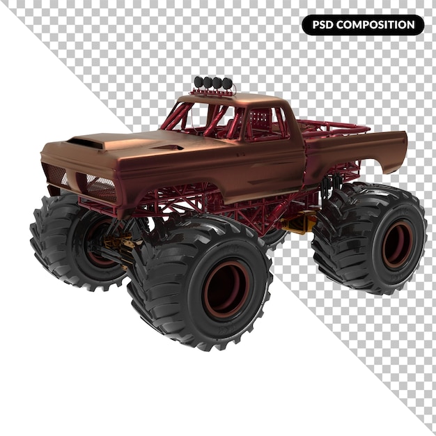 Monster Truck isolierte 3D-Darstellung