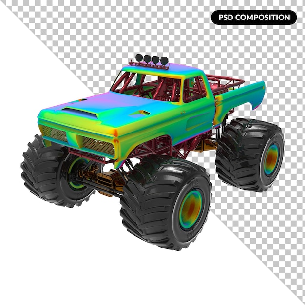 Monster Truck isolierte 3D-Darstellung
