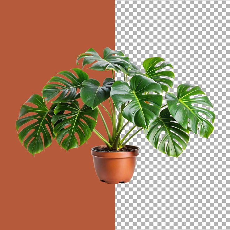 Monstera Deliciosa una planta de interior vibrante en una olla de terracota perfecta para la decoración de interiores