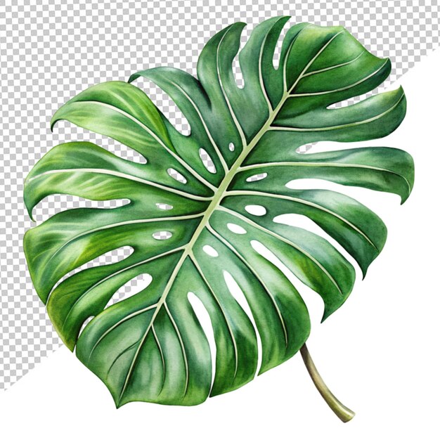 Monstera deliciosa sobre un fondo transparente