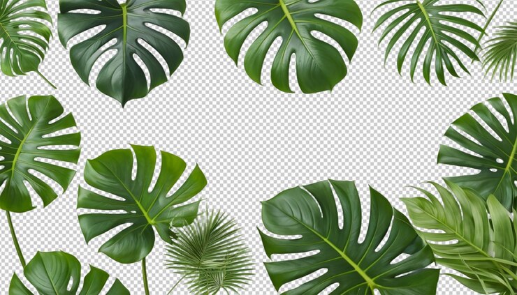PSD monstera plant frame em png