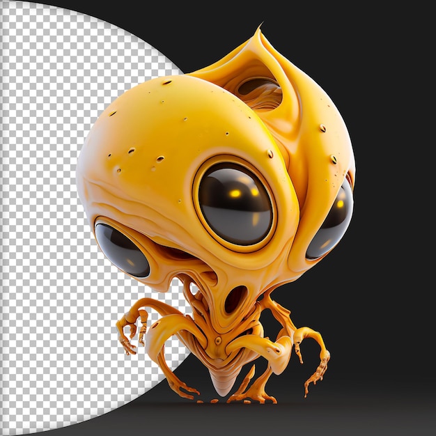 PSD monstre extraterrestre 3d zone de tentacules jaunes 51 psd race extraterrestre