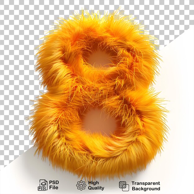 PSD monstre jaune numéro 8 typographie numéro 3d fichier png