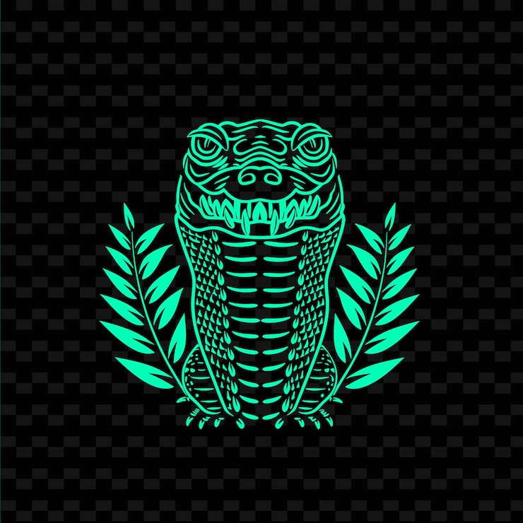 PSD un monstre vert avec un fond vert avec une couronne verte