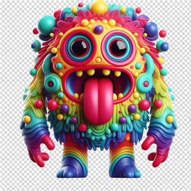 PSD monstro renderizado em 3d em canvas