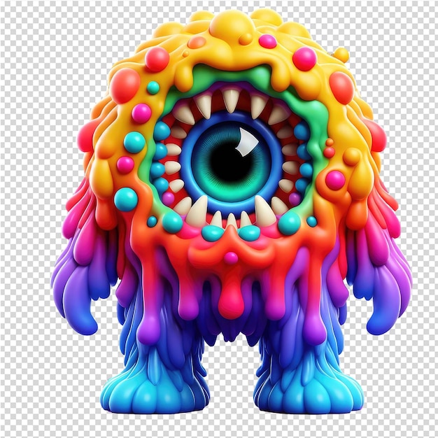 PSD monstro renderizado em 3d em canvas