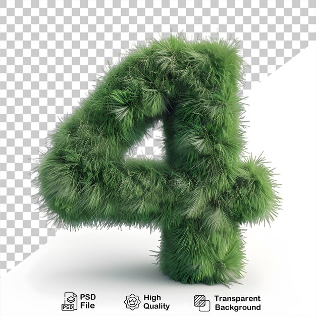 Monstro verde número 4 tipografia número 3d arquivo png