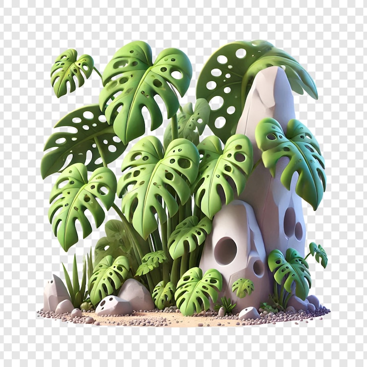 PSD monstruo 3d de dibujos animados deliciosa aislado en un fondo transparente
