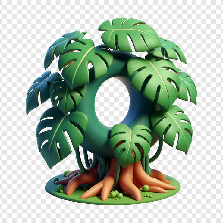 PSD monstruo 3d de dibujos animados deliciosa aislado en un fondo transparente