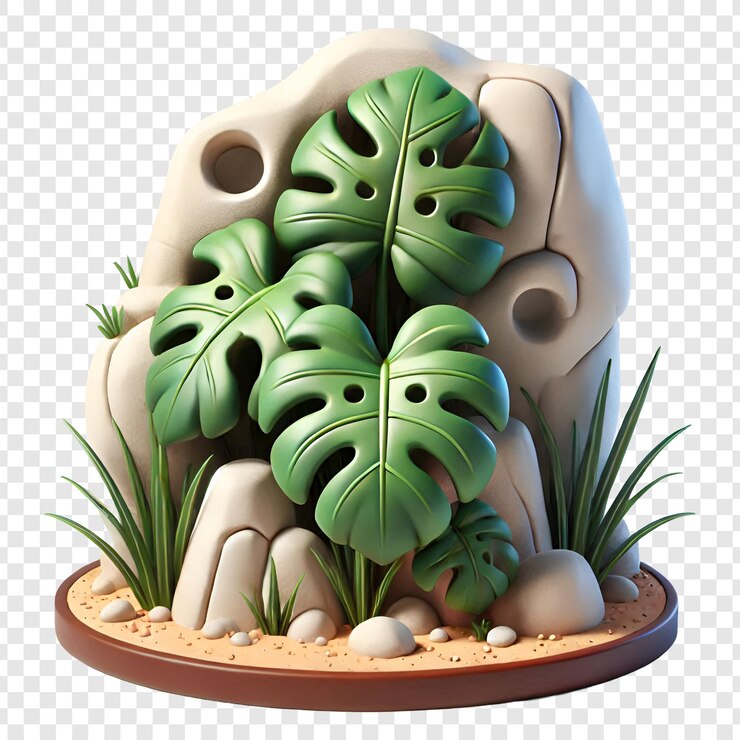 PSD monstruo 3d de dibujos animados deliciosa aislado en un fondo transparente